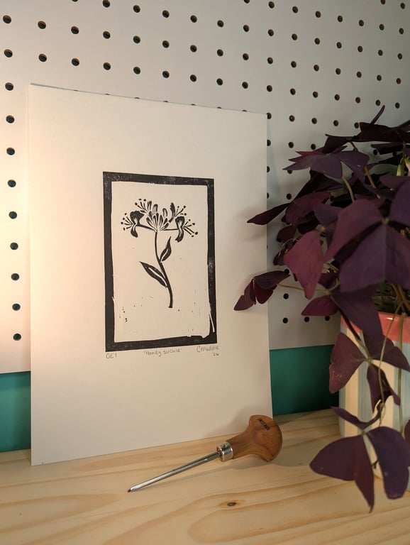 Honeysuckle Lino Print