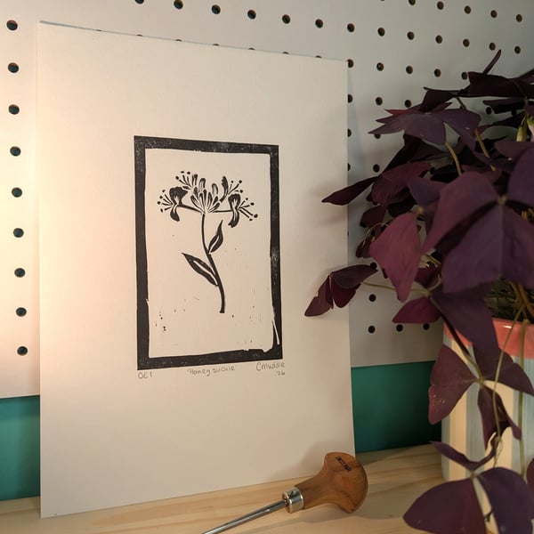 Honeysuckle Lino Print