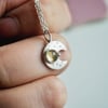Eco silver and citrine moon pendant