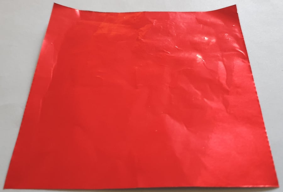 Foil Craft Sheets RED-EASY to HANDLE-8cms x 8 cms - Colour 1 Side-Silver Reverse