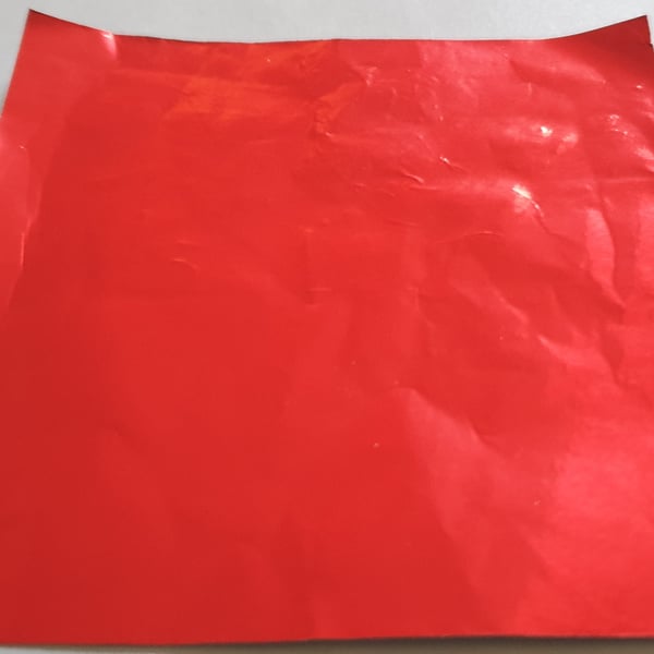 Foil Craft Sheets RED-EASY to HANDLE-8cms x 8 cms - Colour 1 Side-Silver Reverse