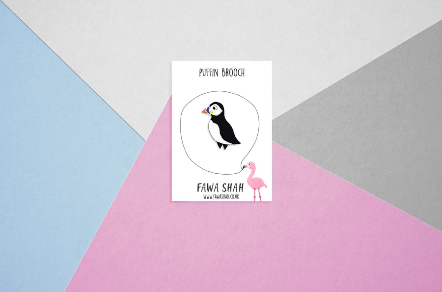 Puffin Brooch - Handmade