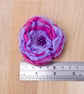  Fabric Flower Brooch - pink and lilac organza fabric pin with purple beads - Image 2