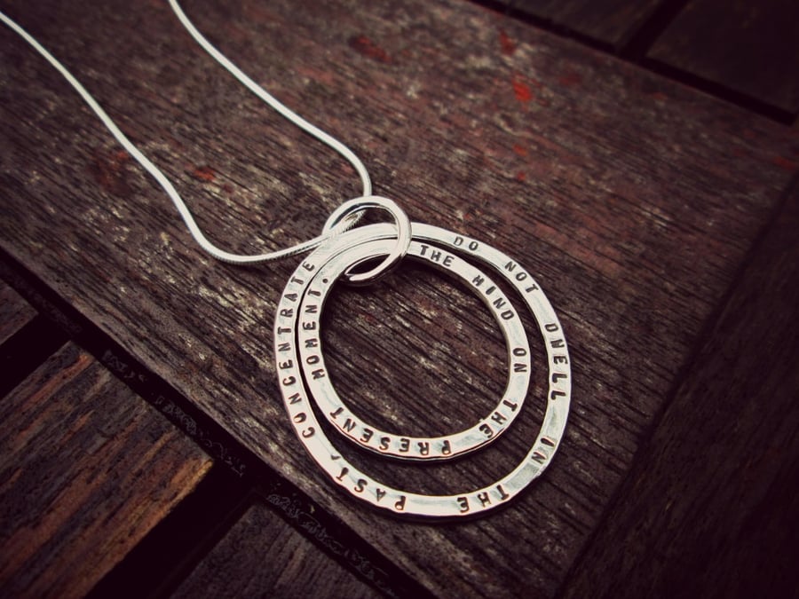 ECHO - personalised necklace stamped with words, lyrics, childrens names