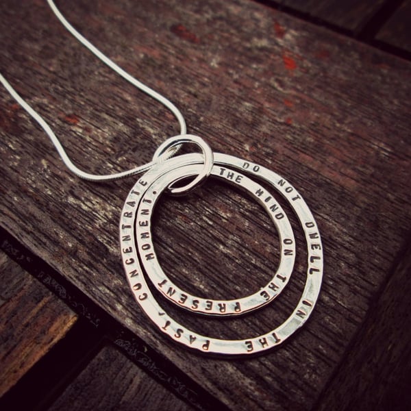 ECHO - personalised necklace stamped with words, lyrics, childrens names