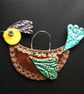Patterned bird - ceramic decoration - Image 1