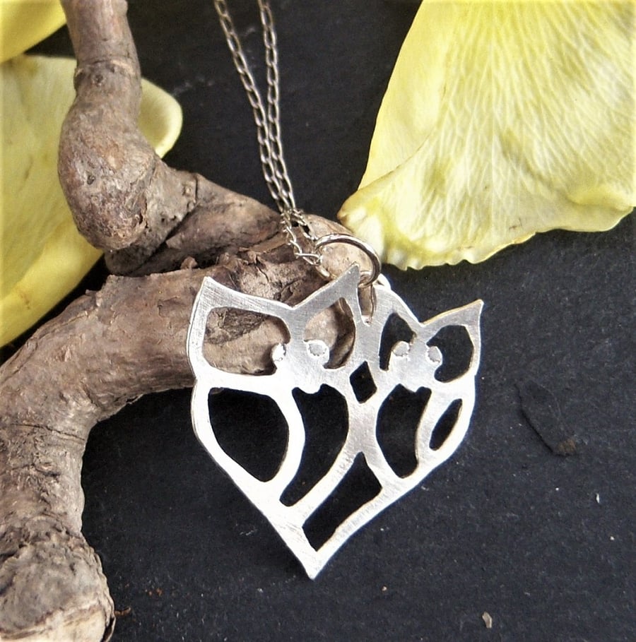 Owl pendant in sterling silver