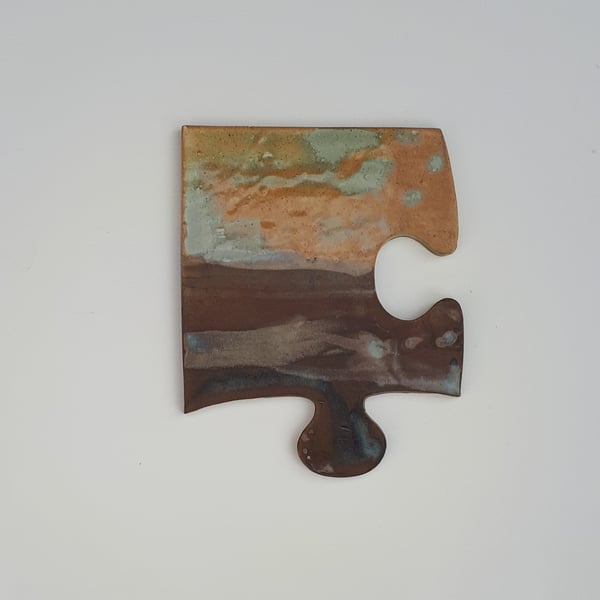Handmade Ceramic Jigsaw Puzzle Trivet 