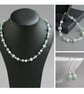 Sage Green Beaded Necklace - Mint Green Pearl and Crystal Necklaces - Jewellery - Image 8