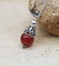Minimalist Red Carnelian cone pendant. July birthstone necklace. - Image 1