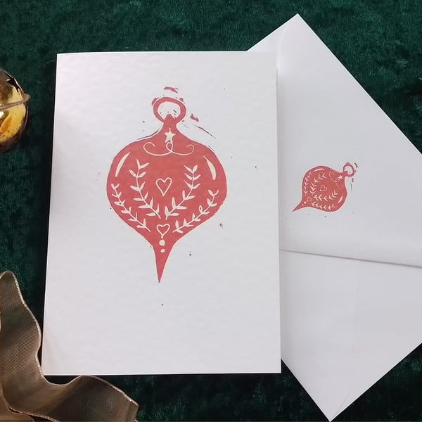 Christmas Card with Bauble Design