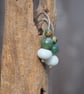Earrings, silver green moss agate, amazonite drop earrings. - Image 5