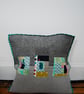 Modern patchwork zipped cushion cover - Image 1