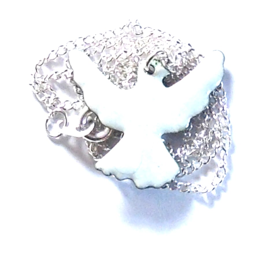White dove pendant