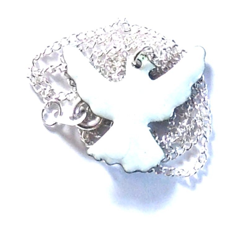White dove pendant