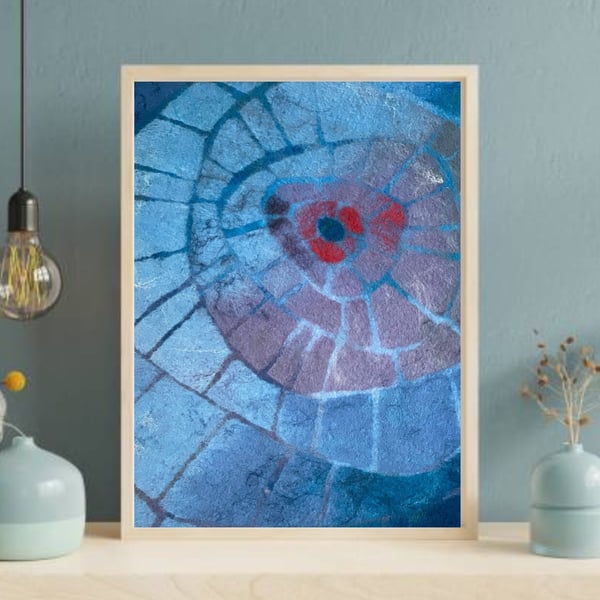 Handmade Item Felt Painting Merino Wool Unique Wall Art Home Decor Fiber Art Wal