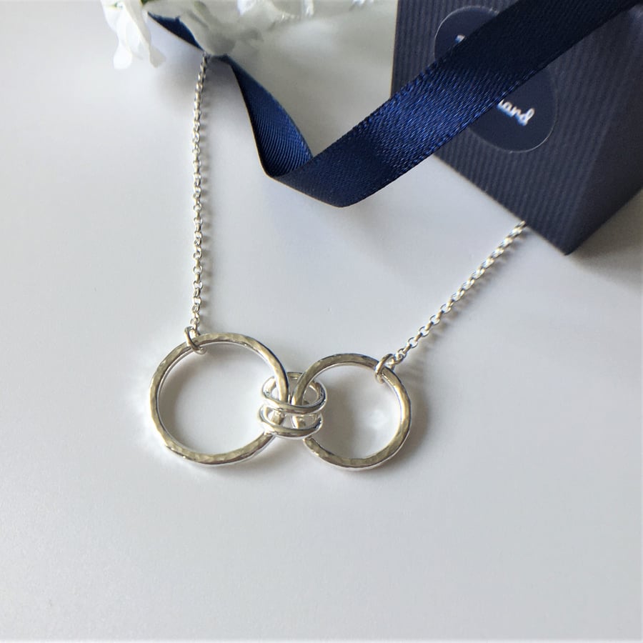 Eco Sterling Silver Family Infinity Necklace