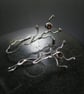 Silver and garnet twiglet earrings - Image 3