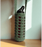 Hand Crochet Water Bottle Holder Crossbody Water Bottle Carrier - Sage Green