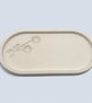 White Oval Catchall Tray With Flower Imprints  - Image 5