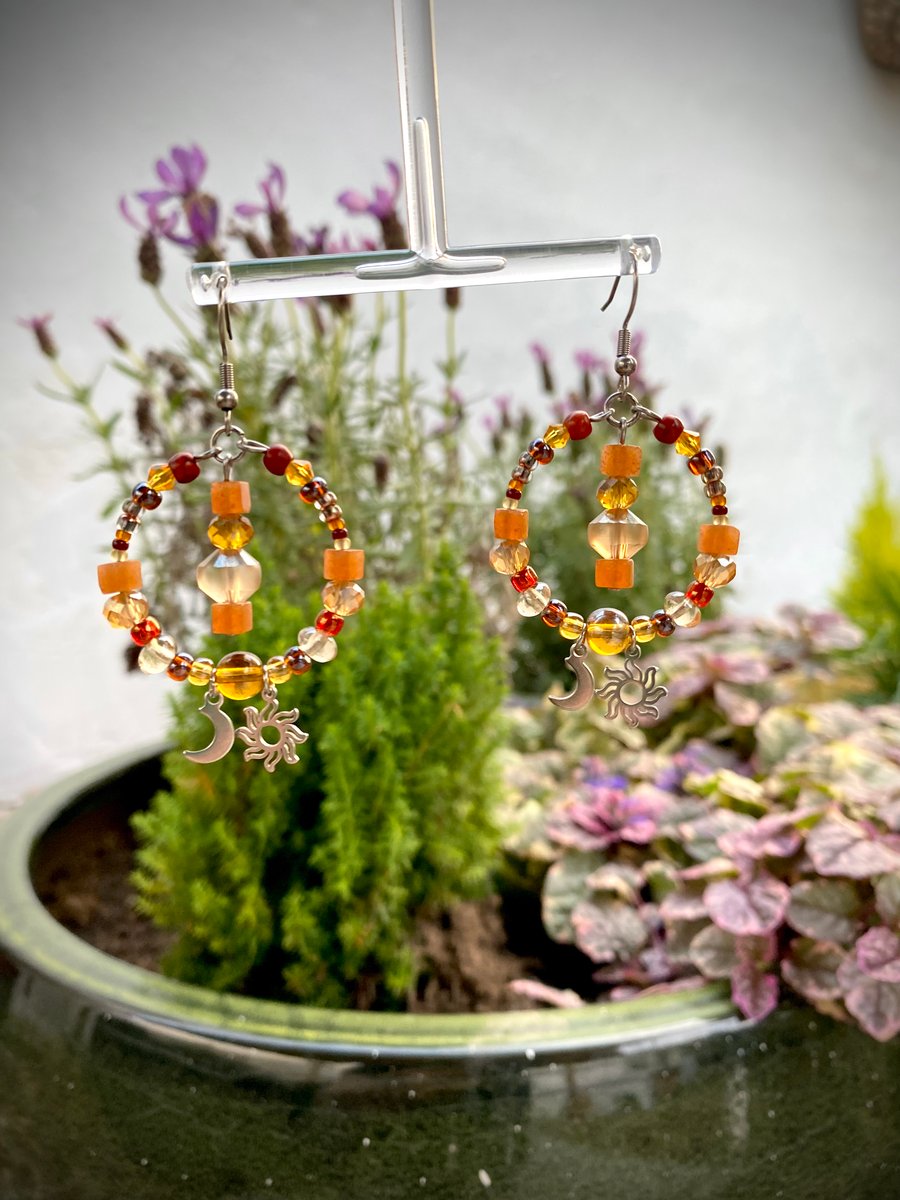Bea - Boho Sun & Moon Earrings 