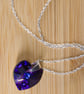 Necklace Purple Swarovski Heart Pendant on Sterling Silver Chain - Image 1
