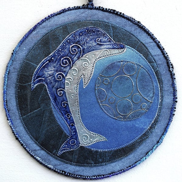 DMM02- Metal Mandala Wall Hanging-17.5cm diameter-Blue-Pewter-Silver-