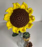 Single sunflower, crochet sunflower, forever flowers - Image 7