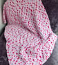 Speckled Pink Chenille Baby Blanket 
