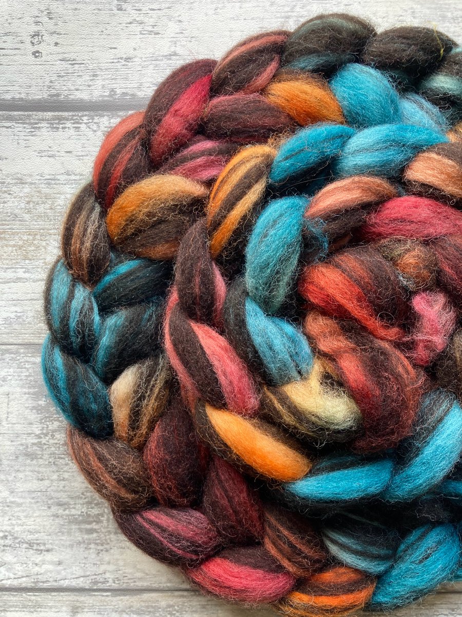 Humbug Corriedale Spinning fibre 100g Aspen