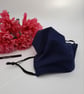 Face mask, medium,  navy, 3 layer, nose wire,  adjustable.   - Image 7