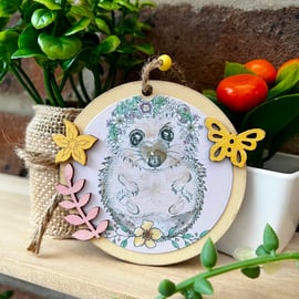 ‘Hedgehog’ Wooden Hanging Decoration