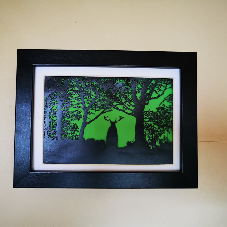 Cernunnos - Framed, hand-cut paper art