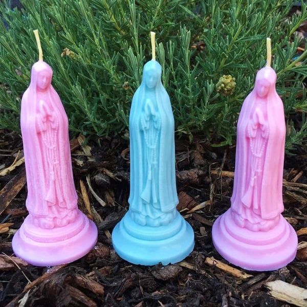 Kitsch Handmade Virgin Mary Scented Figure Candle