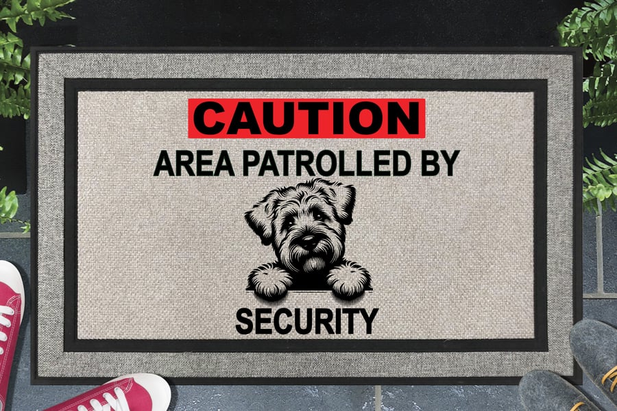 Wheaten Terrier Security Door Mat - All Weather Doormat - 45x70cm 