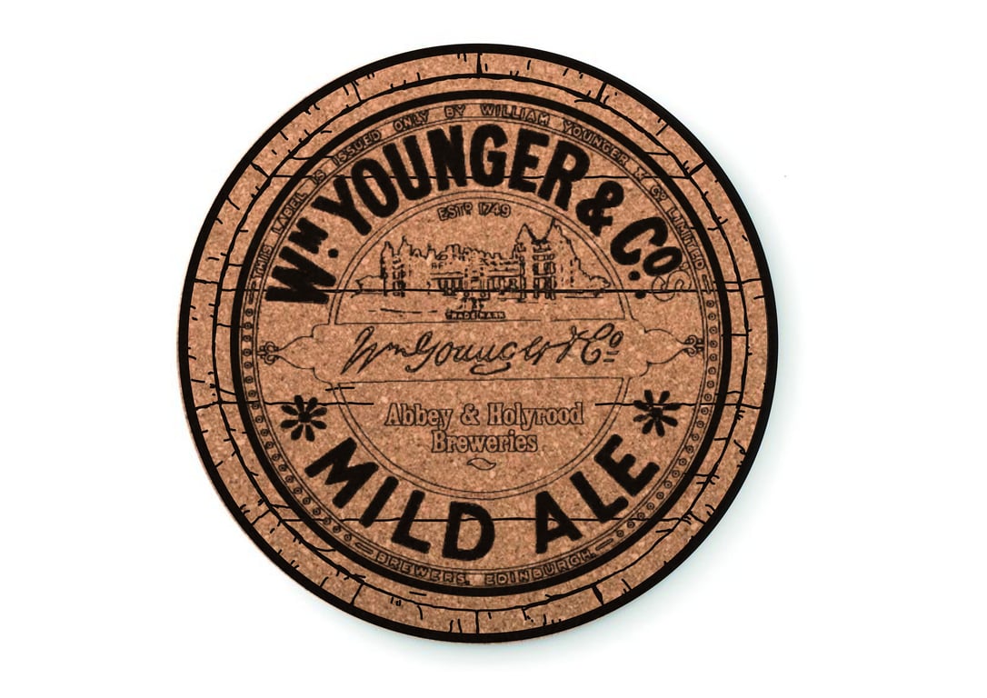 McEwan and Youngers old label cork coasters for pubs bars dens man-caves sets of