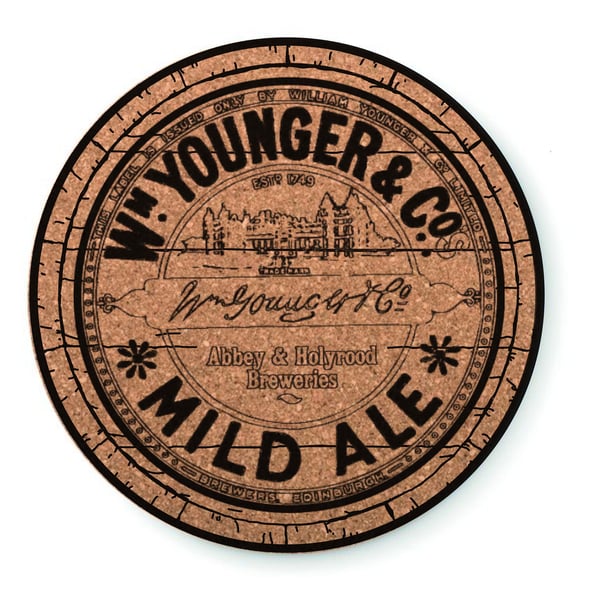 McEwan and Youngers old label cork coasters for pubs bars dens man-caves sets of