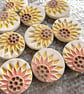 Handmade Ceramic Sunflower brooch, Hand Made Pottery Badge - Image 8