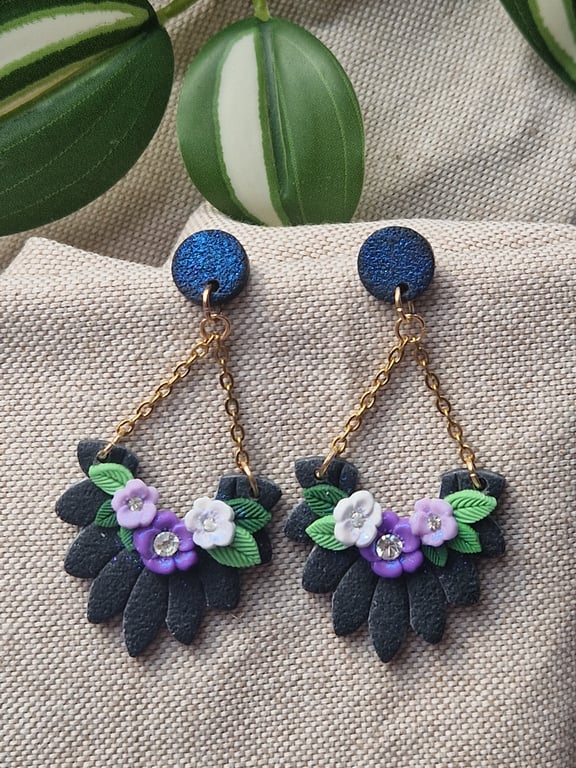 Flower Polymer Clay Earrings: Floral