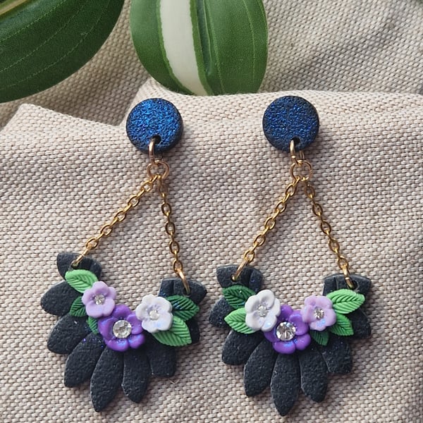 Flower Polymer Clay Earrings: Floral