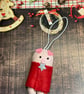 Felt pigs in blankets Christmas decorations - Image 5