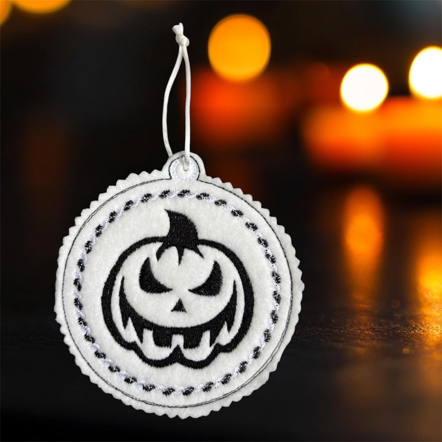 Pumpkin Halloween Embroidered Hanging Keepsake, 