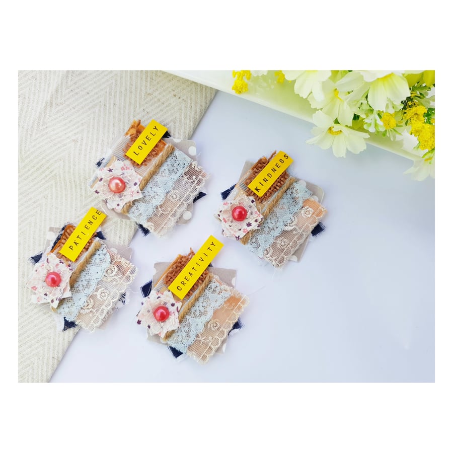 Fabric Clusters Snippets For Junk Journals  Scrapbooking Crafts Embellishment 