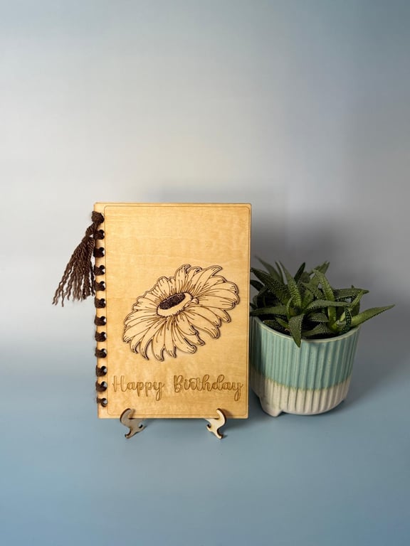 Custom Wooden Greeting Card – Personalized Engraved Keepsake for Birthday 