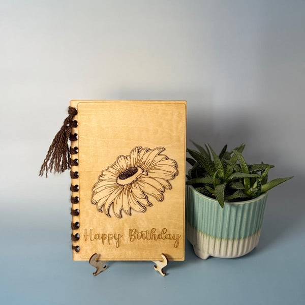 Custom Wooden Greeting Card – Personalized Engraved Keepsake for Birthday 