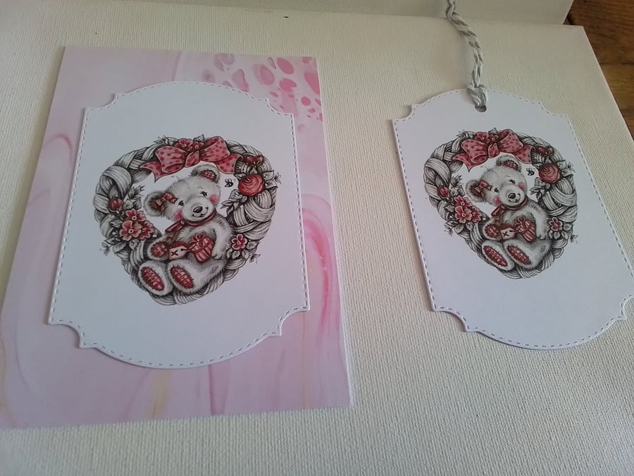 Card and gift tag set. Any occasion card. Birthday. Ref 439