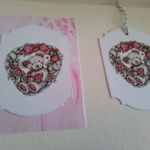 Card and gift tag set. Any occasion card. Birthday. Ref 439