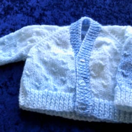 16 inch Blue & White Mable effect V Neck Cardigan