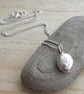 Recycled silver pebble pendant, Chunky silver nugget necklace - Image 8