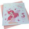 Handmade Personalised Pink Fairy Birthday Card